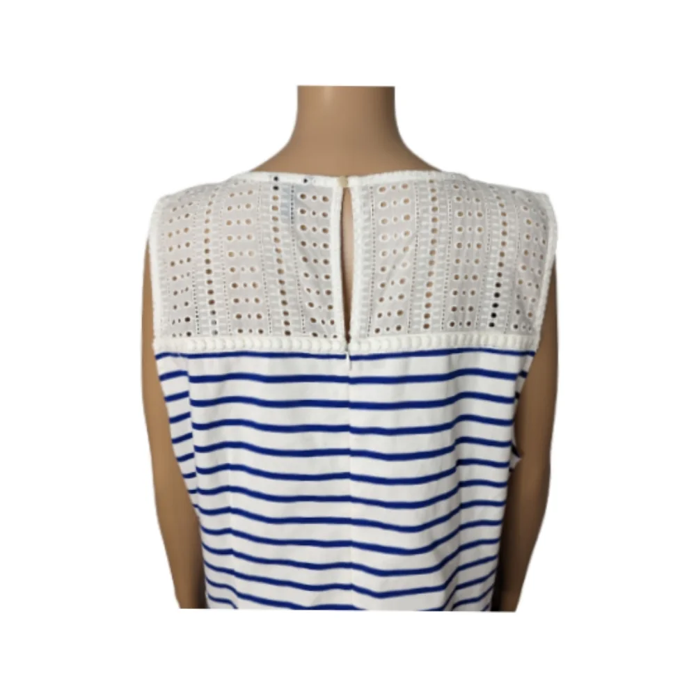 J. Crew Blue and White Striped Sleeveless Dress XXL
